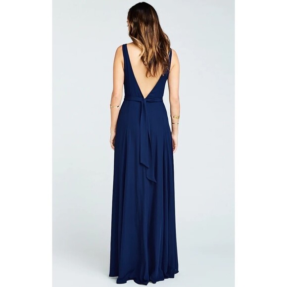 Show Me Your Mumu Kendall Maxi Dress Rich Navy Crisp S - Picture 4 of 6